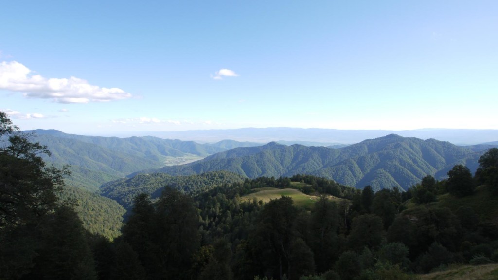 Tbataban mountain looking down to Pankisi Valley