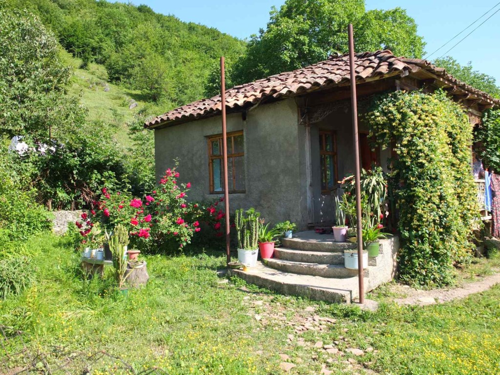 Traditional house and garden in Omalo