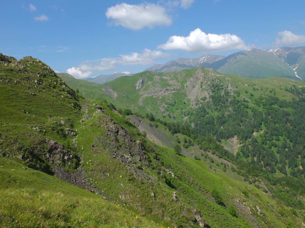 View of Tusheti High Caucasus mountains from Tbatana